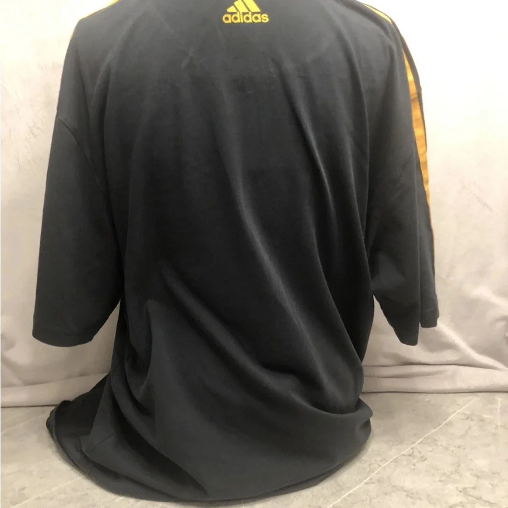 Men’s Adidas Top Deutscher Fuss Ball-Bund jersey 2XL Black Short Sleeve 3 Stripe